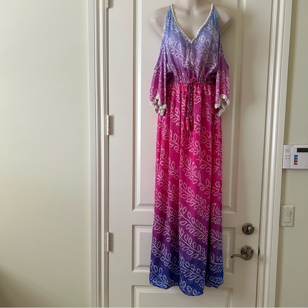 CALYPSO ST. BARTH 'Akenu' 100% Silk Ombre Maxi Dress Size M